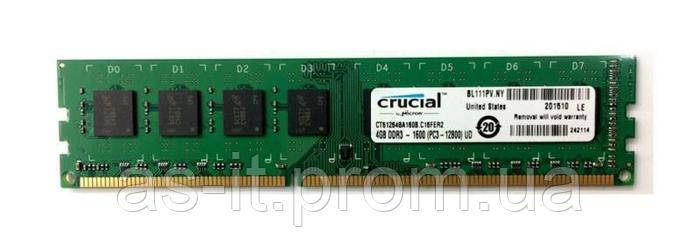 

Оперативная память Crucial DDR3 4GB 1600 MHz (CT51264BA160B.C16FER2) Б/У