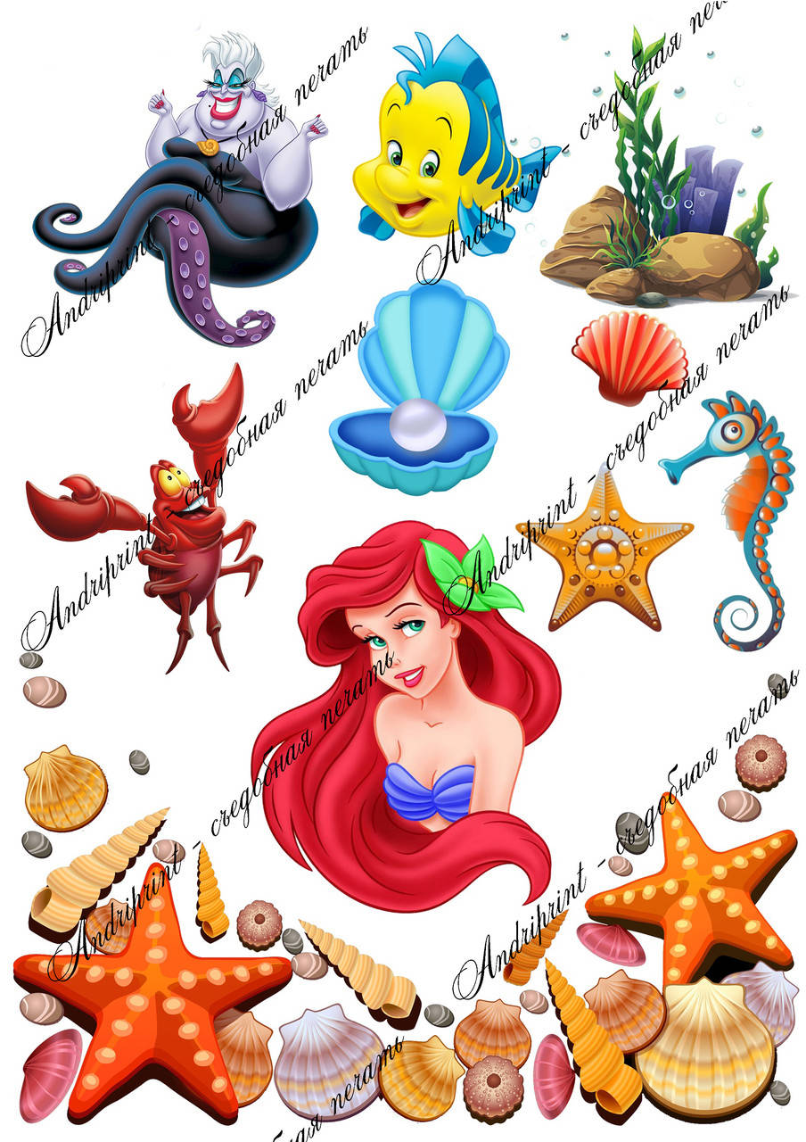 

Съедобная печать "Русалочка" сахарная и вафельная картинка а4