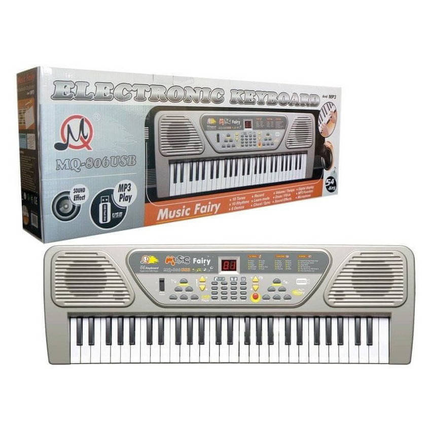 

Детский синтезатор MQ-806USB с микрофоном, 54 клавиши, Time Toys