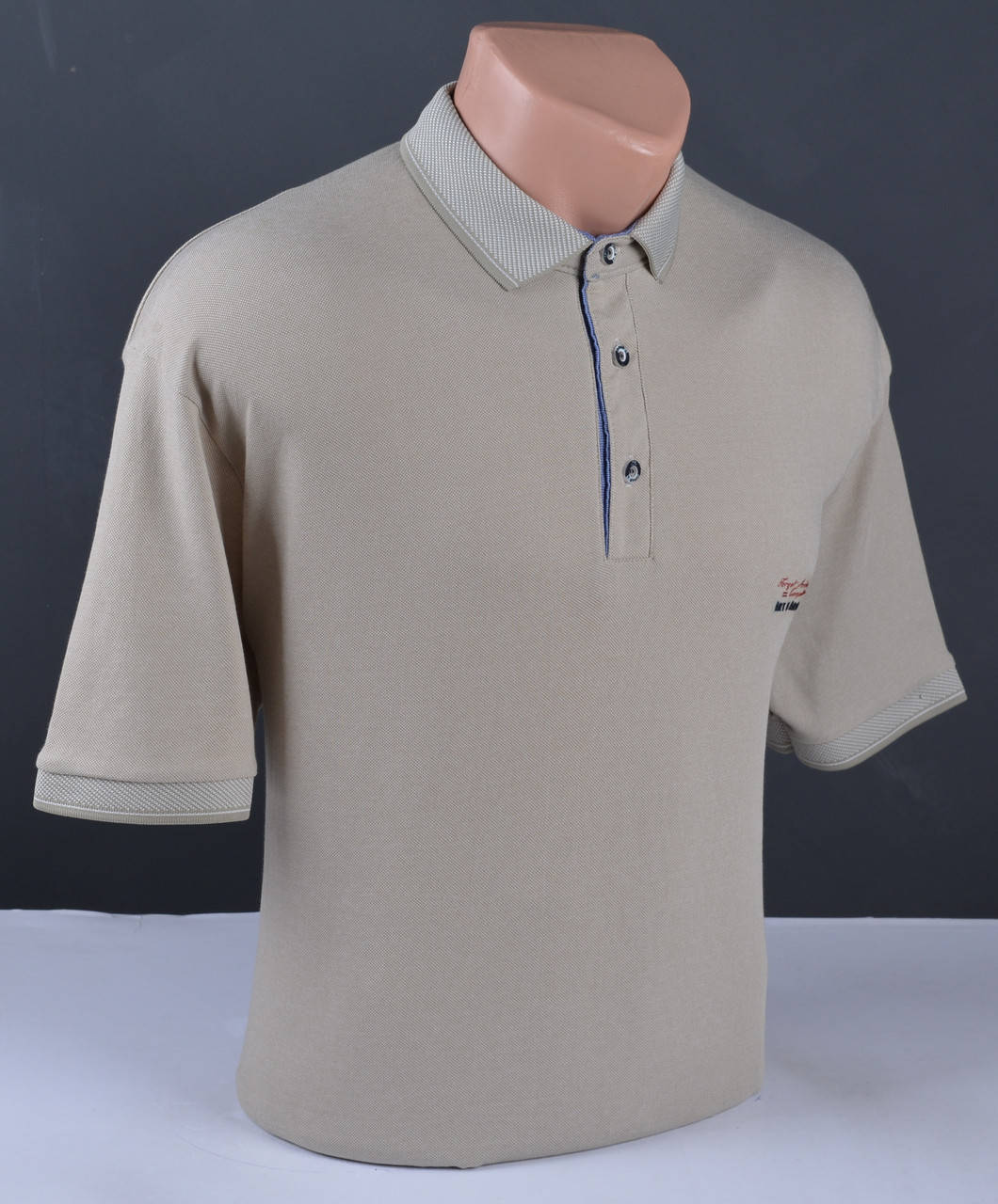 

Мужская футболка с воротником ПОЛО БОЛЬШОГО РАЗМЕРА бежевая Турция 2053 Б