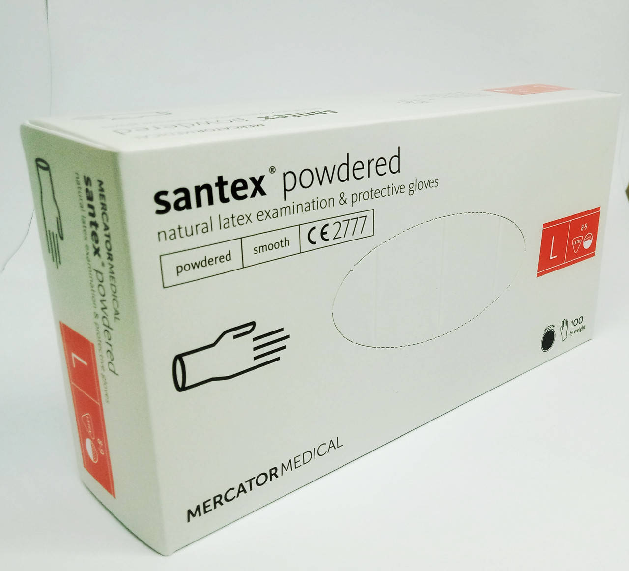 

Перчатки латексные опудренные  (SANTEX POWDERED)100шт/6г