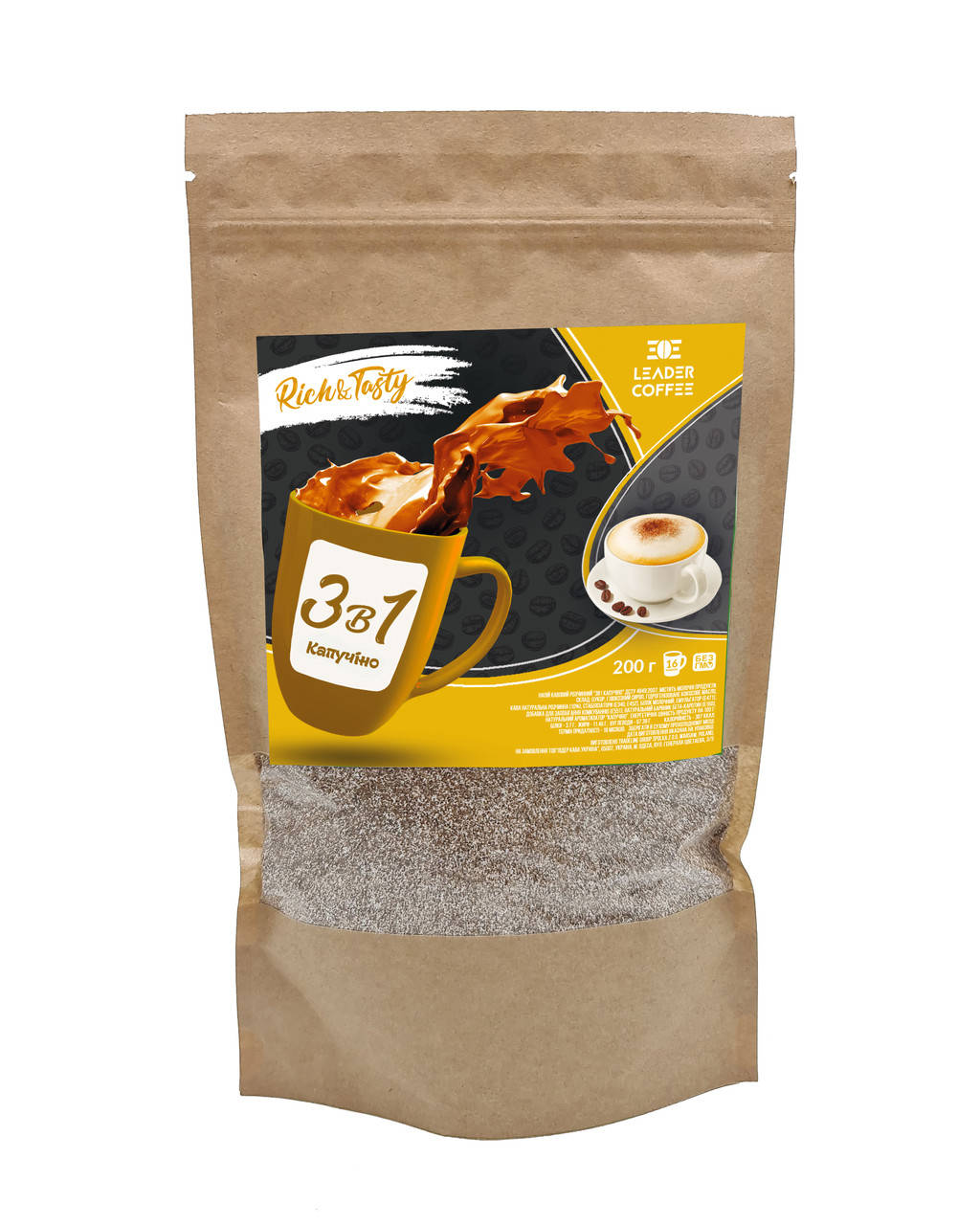 

Кофе 3в1 Капучино TM Leadercoffee, 200 г