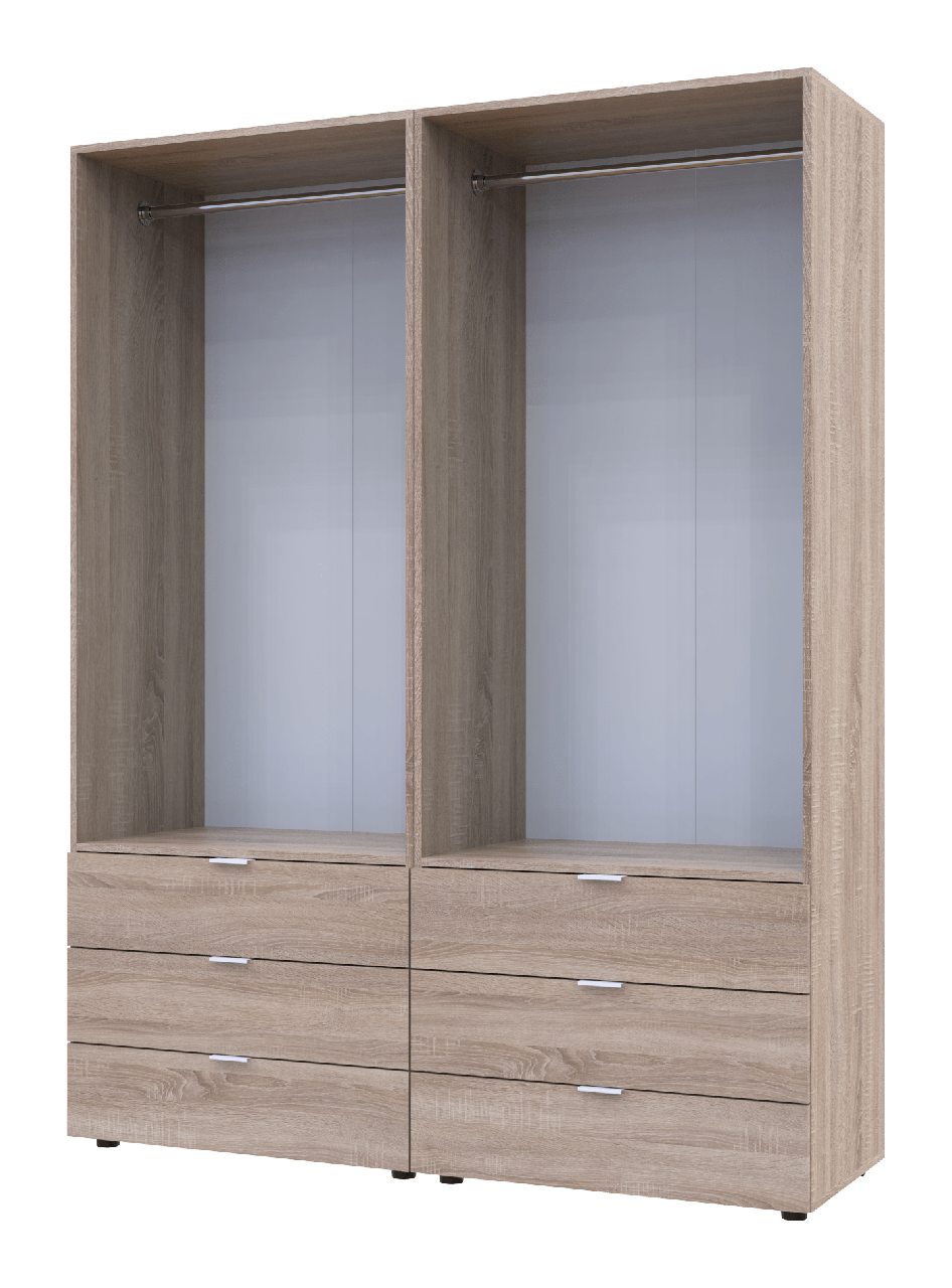 Розпашна Шафа для одягу Doros Гелар комплект Cонома 2+2 ДСП 155х49,5х203,4 (42002123) 3