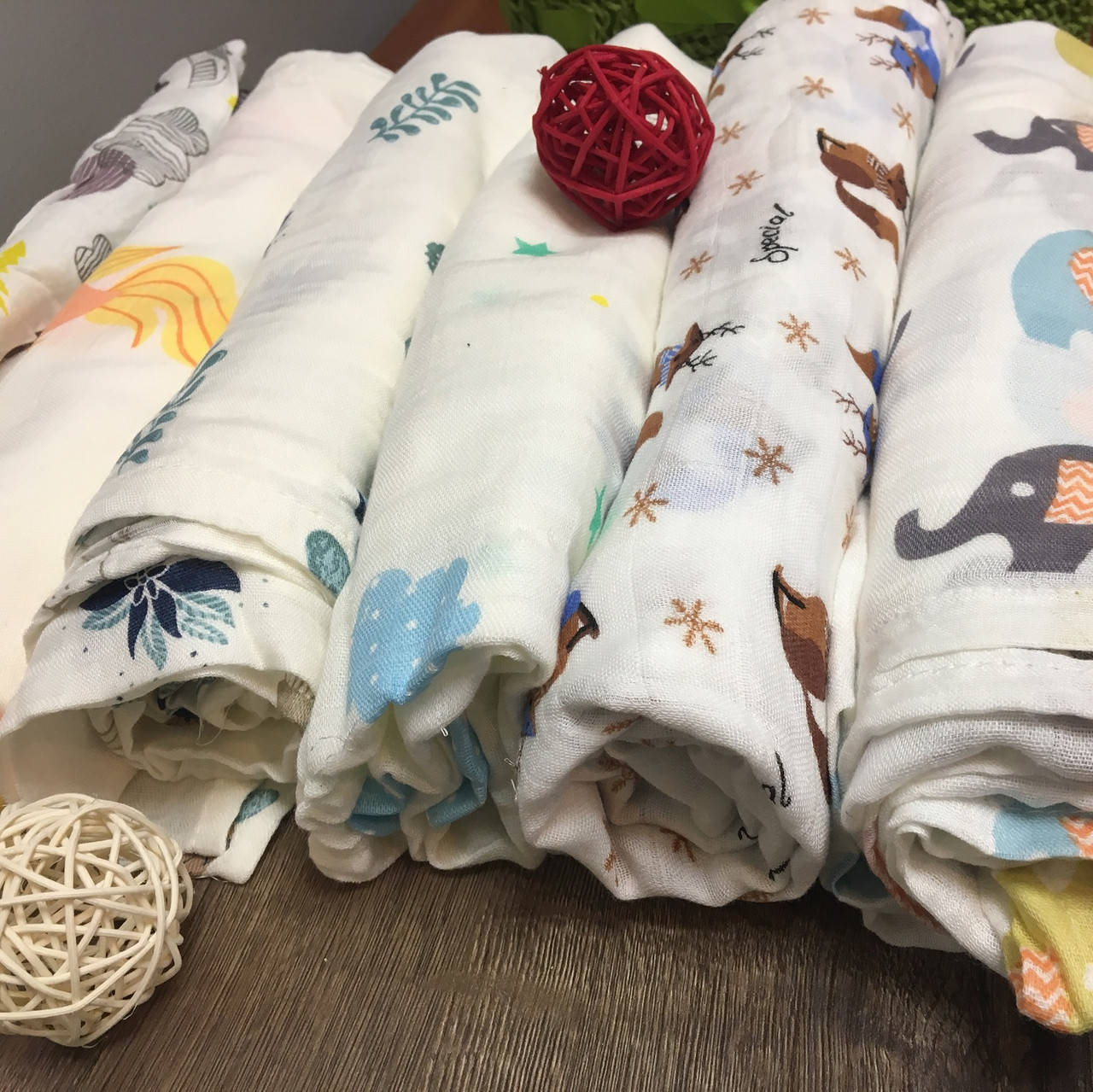 

Детская муслиновая пеленка 130 х 110 см (21-2019), в ассортименте С рисунком, Белый