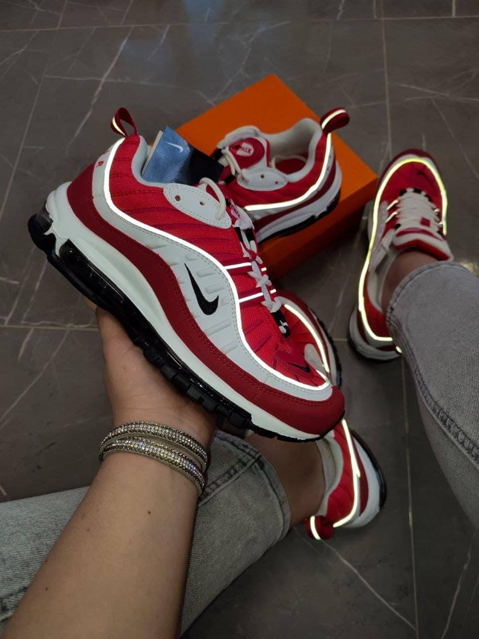 

Nike air max 98 червоні з білим 37, Красный