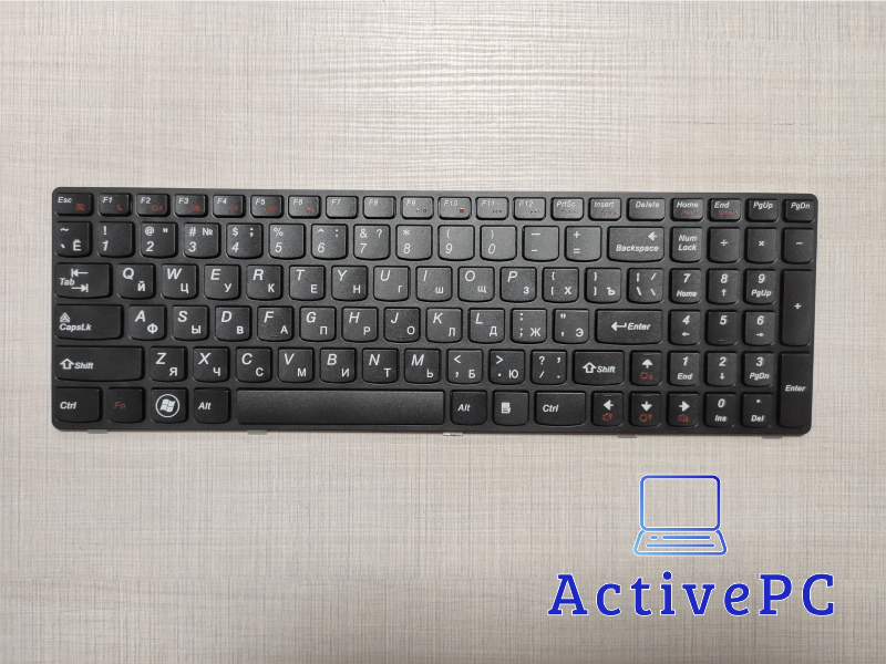 

Клавиатура для ноутбука LENOVO (G580, G585, N580, N585, Z580, Z585) rus, black, black frame