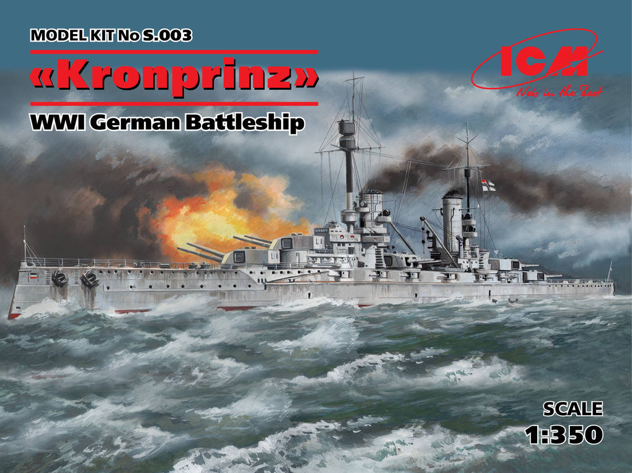 

Немецкий линкор "Kronprinz". Сборная модель корабля в масштабе 1/350. ICM S003