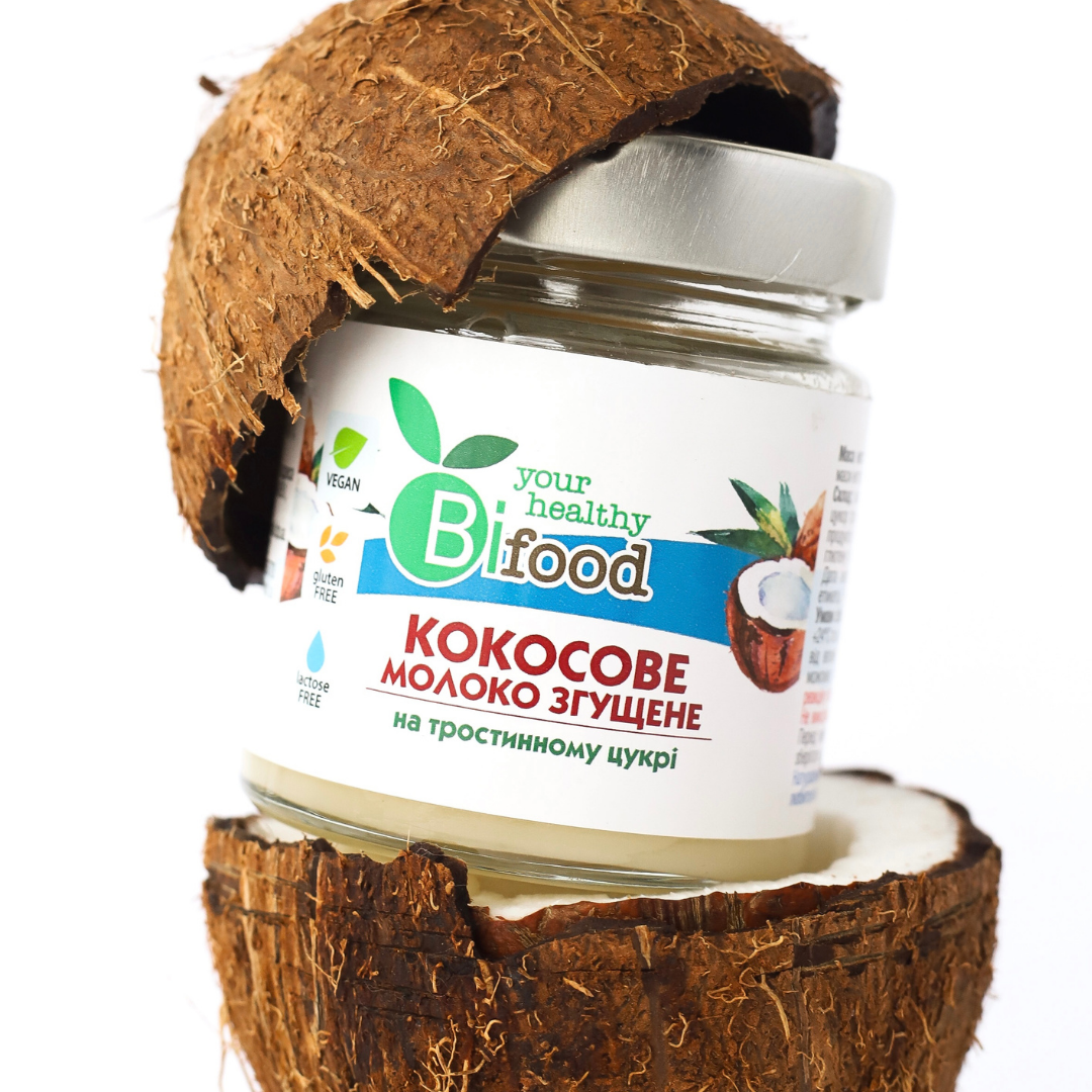 

Кокосовое сгущенное молоко на тростниковом сахаре Bi food