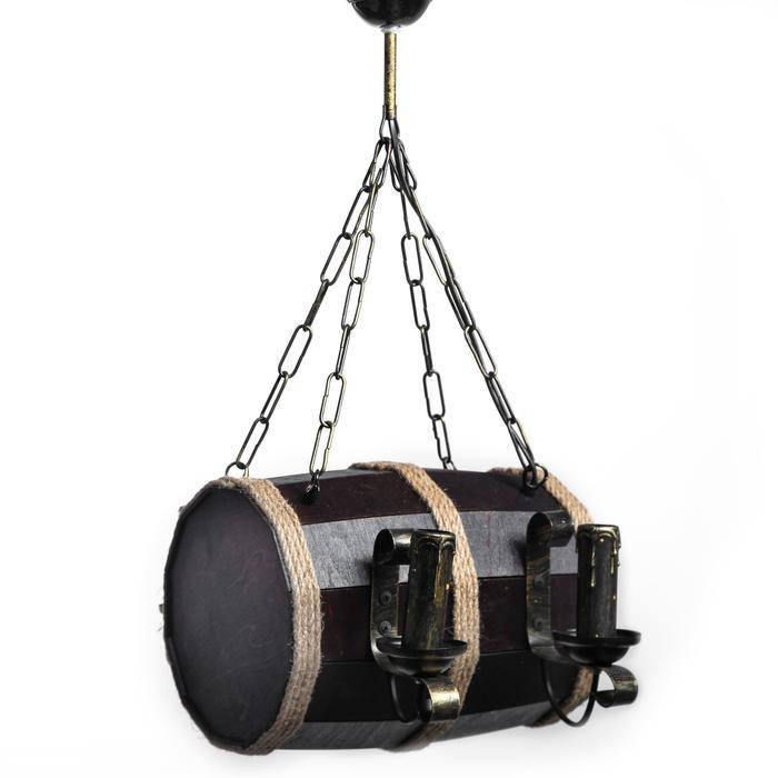 

Люстра деревянная Бочонок 4 св, эксклюзивная, Светильник в виде бочонка, Коричневый