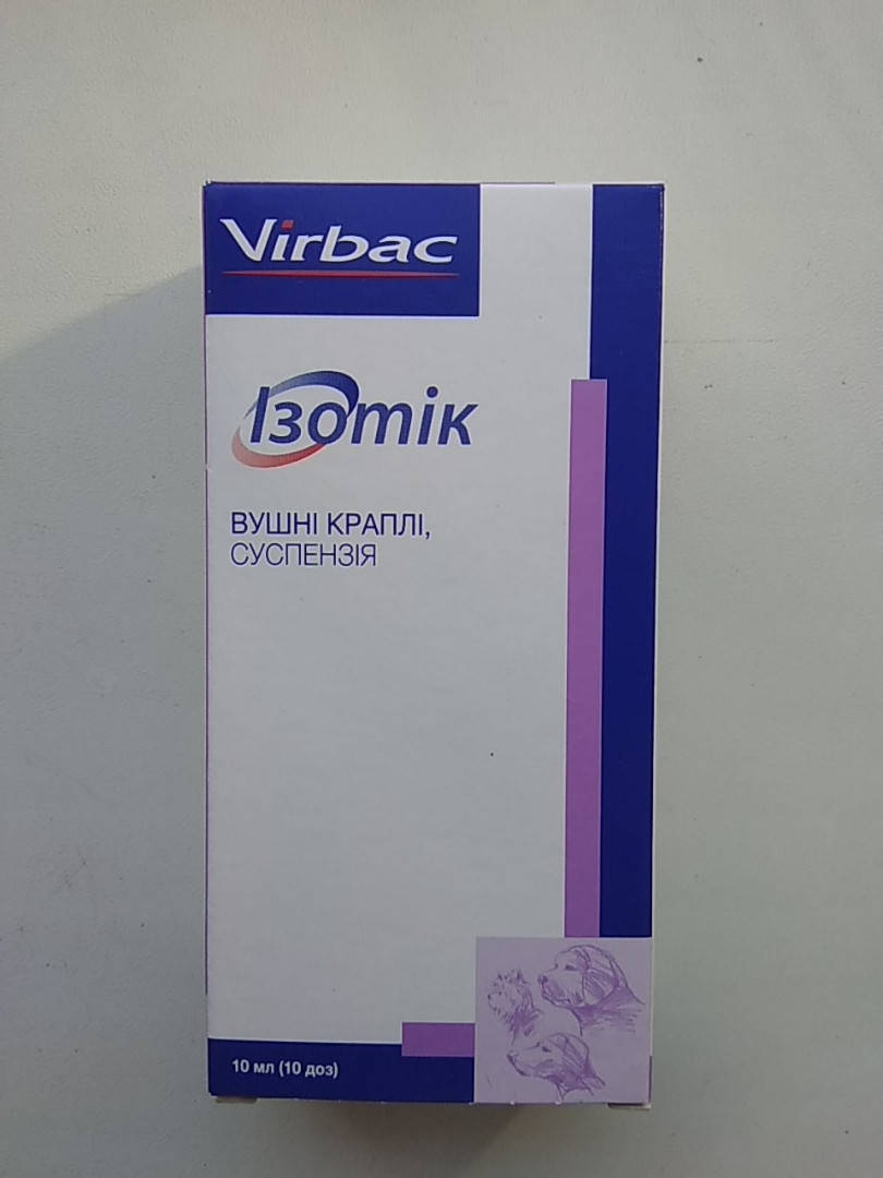 

Изотик (Easotic) капли для лечения отита у собак, 10 мл, Белый