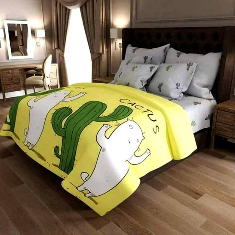 

Двуспальное постельное белье "Gold" - Кактус