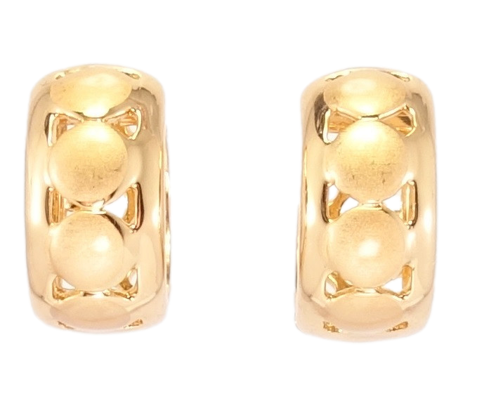 

Серьги Xuping Позолота 18K колечки "Дорожка кругов с золотистой эмалью"