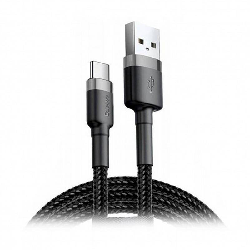 

Кабель Baseus Cafule USB-USB-C, 1м Grey/Black (CATKLF-BG1)