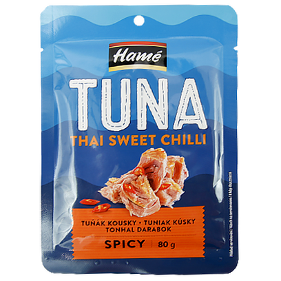 

Тунець Хаме з перцем чилі в фользі Hame Sweet chilli 80g 24шт/ящ (Код : 00-00010119)