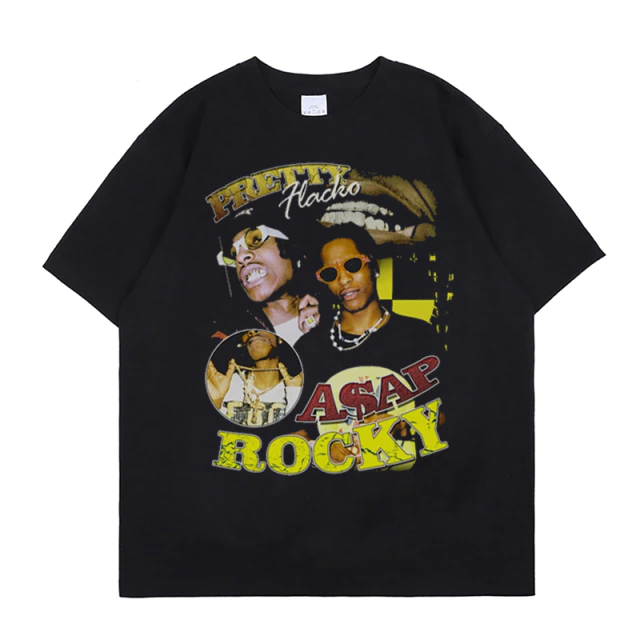 

Футболка черная LOYS Asap Rocky hip-hop