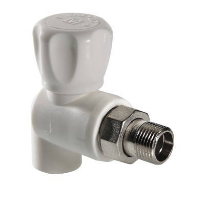 

Кран радиаторный угловой 20 *1/2" PP-R Evci Plastik, Светло-серый