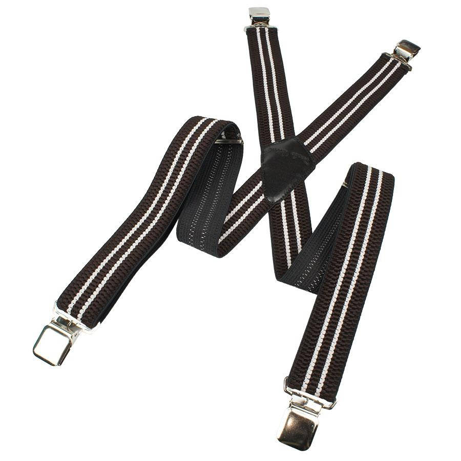 

Коричневі чоловічі підтяжки з білими смужками Top Gal 40-X strip5