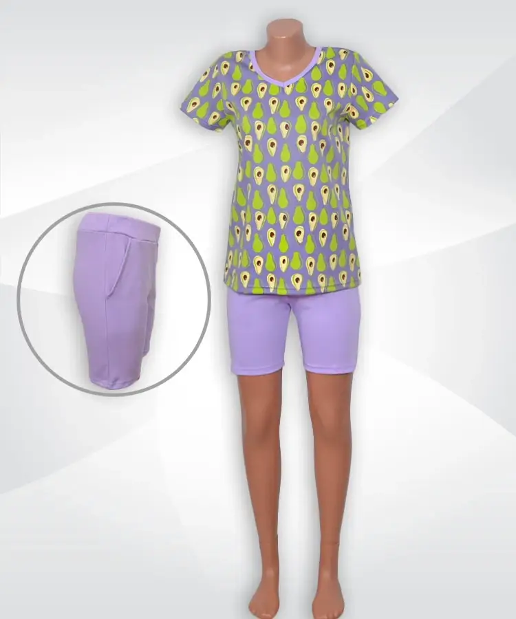 

Домашний костюм женский, футболка и шорты 03237 Микс коттон 50