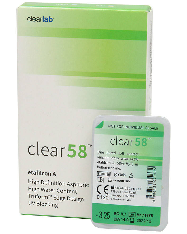

Clear 58 UV щомісячні контактні лінзи.