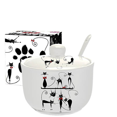 

Сахарница с ложкой 450мл 'Черная кошка' (d-11см, h-7,5 см)
