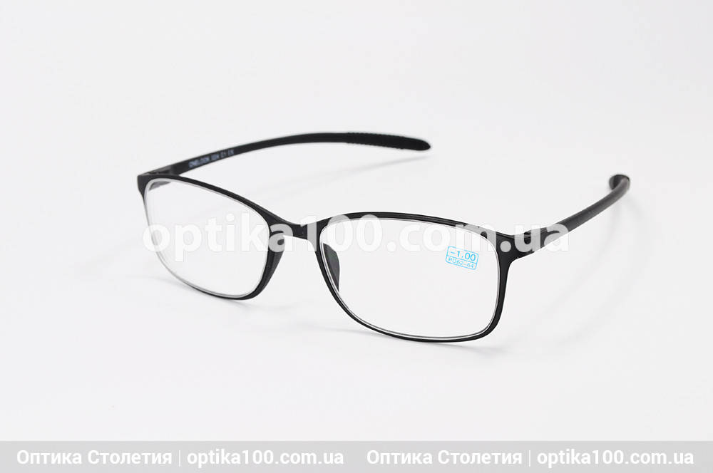 

Очки для зрения +1,25 с диоптриями в универсальной лёгкой гибкой оправе, Черный