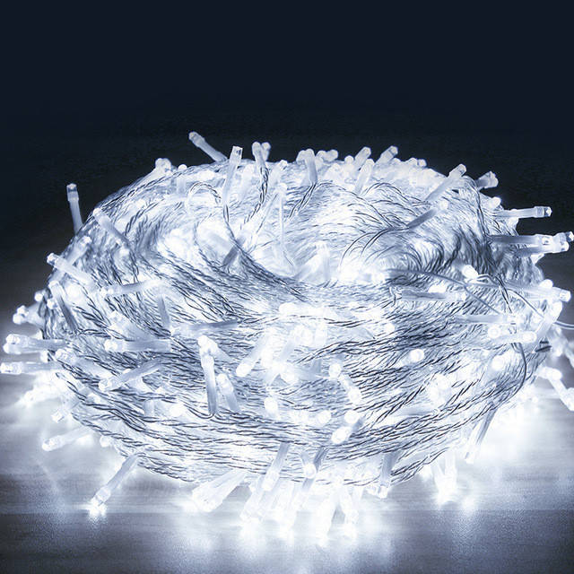 

Гирлянда на прозрачный проводе с белой лампочкой 100 LED 7 метров