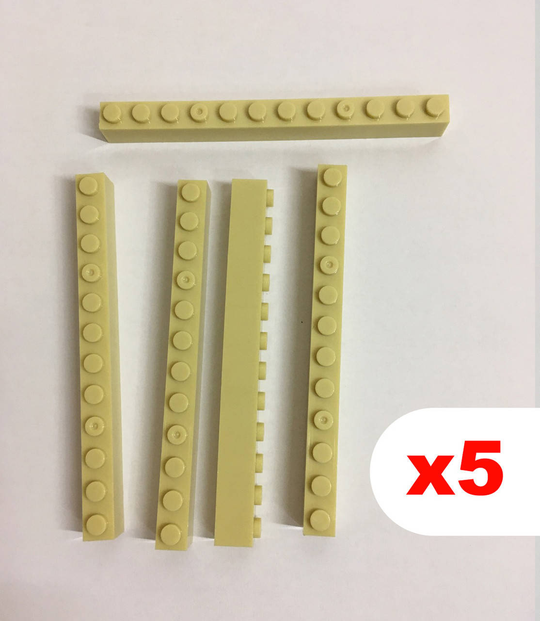 

Кубики 1х12 пина, стандарт Лего Classic (бежевый) 5 шт