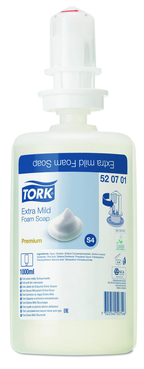 

Ультра-мягкое мыло-пена без запаха и без цвета Tork Premium