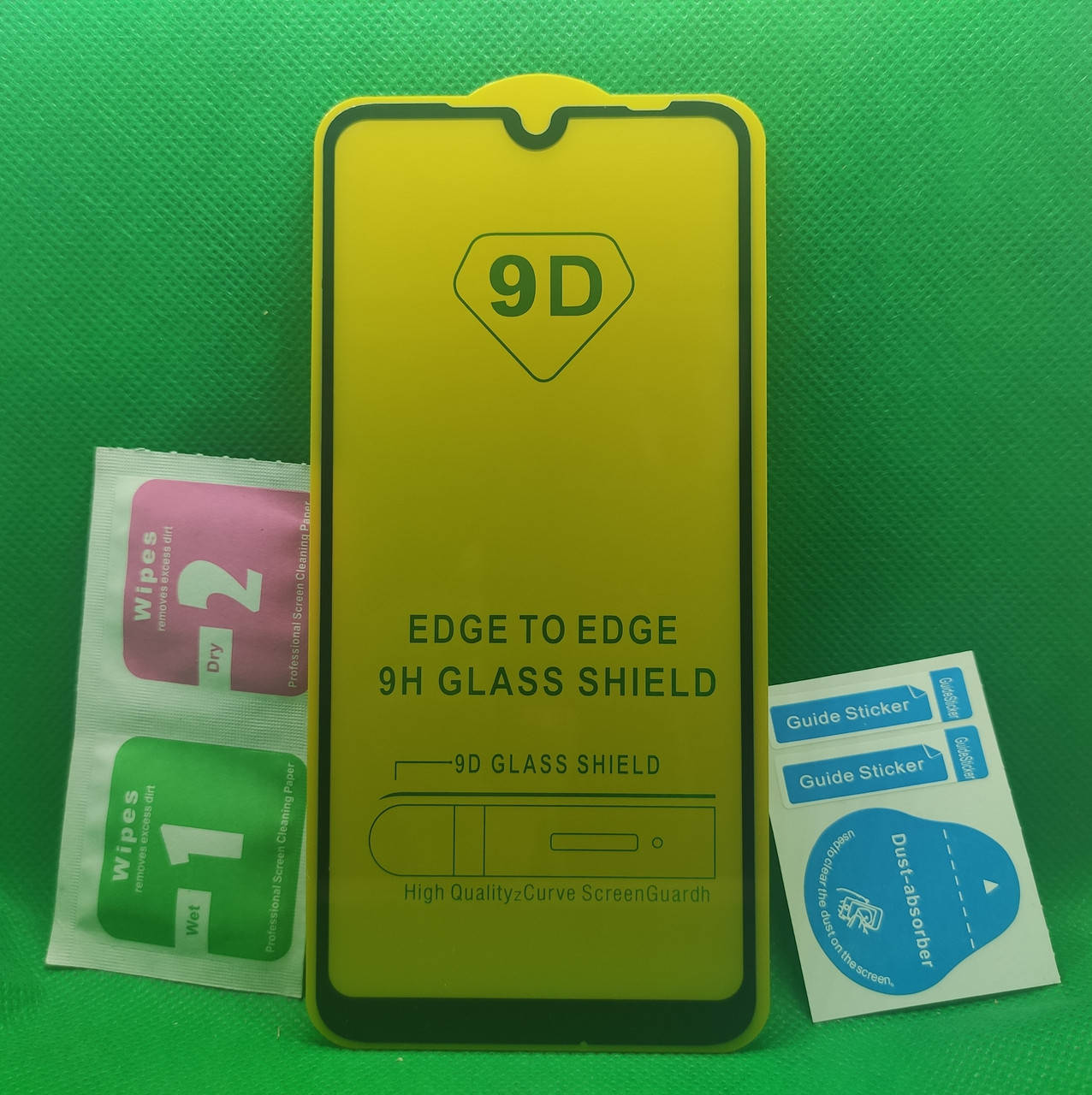

Защитное стекло для Xiaomi Redmi 7 Full Glue 9D 9H на весь экран телефона клей по всей поверхности Черный