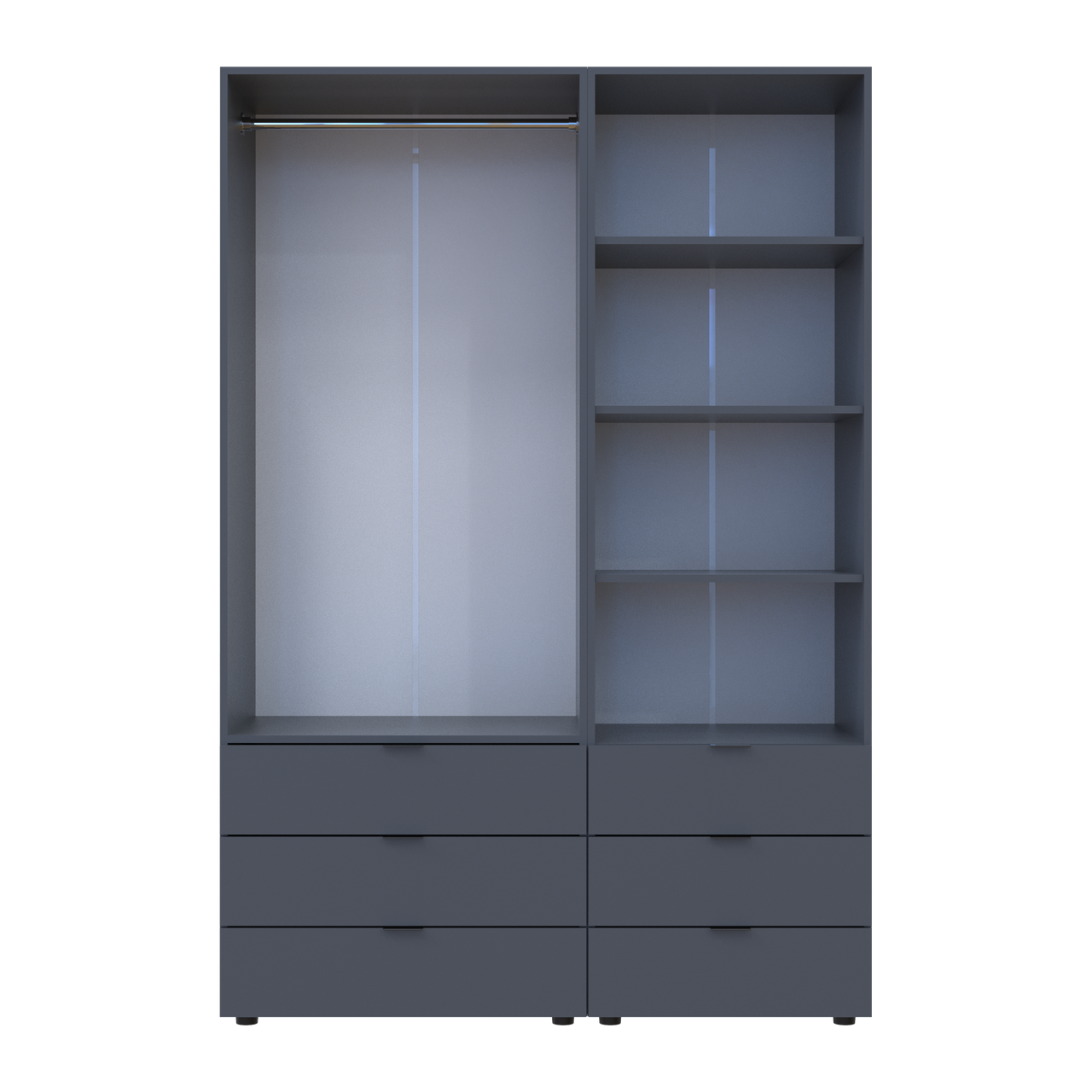 Шафа для одягу Doros Гелар Графіт 2ДСП з пеналом 137.5х49.5х203.4 (42005168) 5