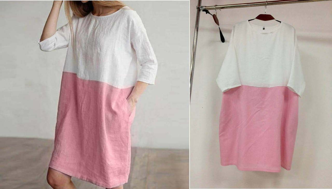 

Платье женское свободного кроя лен 40 42 44 46 48 50 52 54 56 58 60 Разные цвета