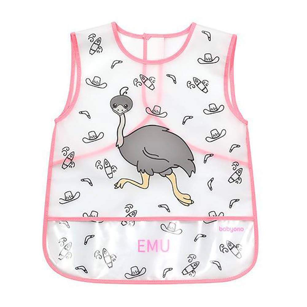

Нагрудник-фартук "Я активен" BabyOno Emu (5901435407141), Розовый