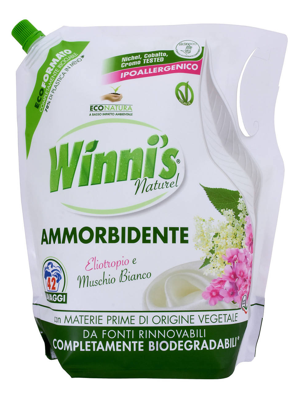 

Гипоаллергенный ополаскиватель для стирки Madel Winni's Ammorbidente Ecoformato Muschio Bianchi 1470 ml