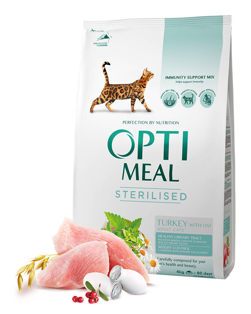 

Optimeal Cat Adult Sterilised Turkey 4кг корм для стерилизованных кошек (индейка)