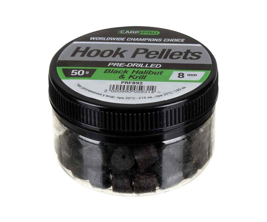 

Насадочный пеллетс Carp Pro Hook Pellets Pre-Drilled Black Halibut&Krill 8мм