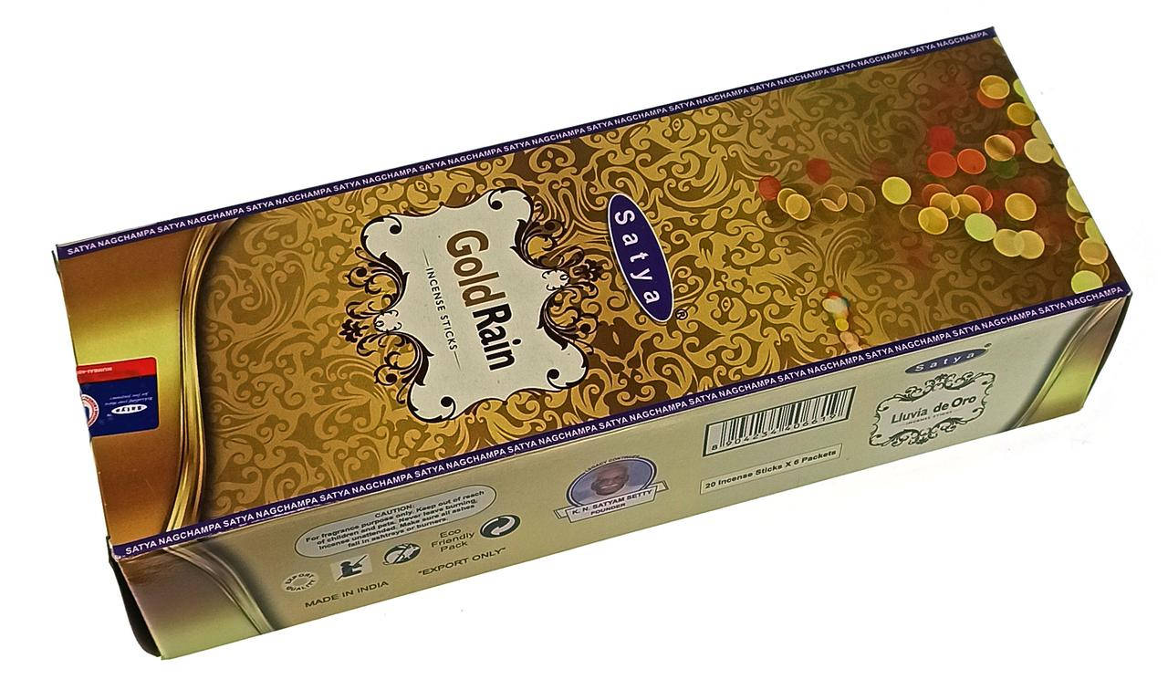 

Благовония натуральные Gold Rain (Золотой дождь) Satya Индия шестигранник