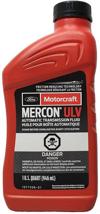 

Трансмиссионное масло Ford Motorcraft Mercon ULV 0,946 л. XT12QULV