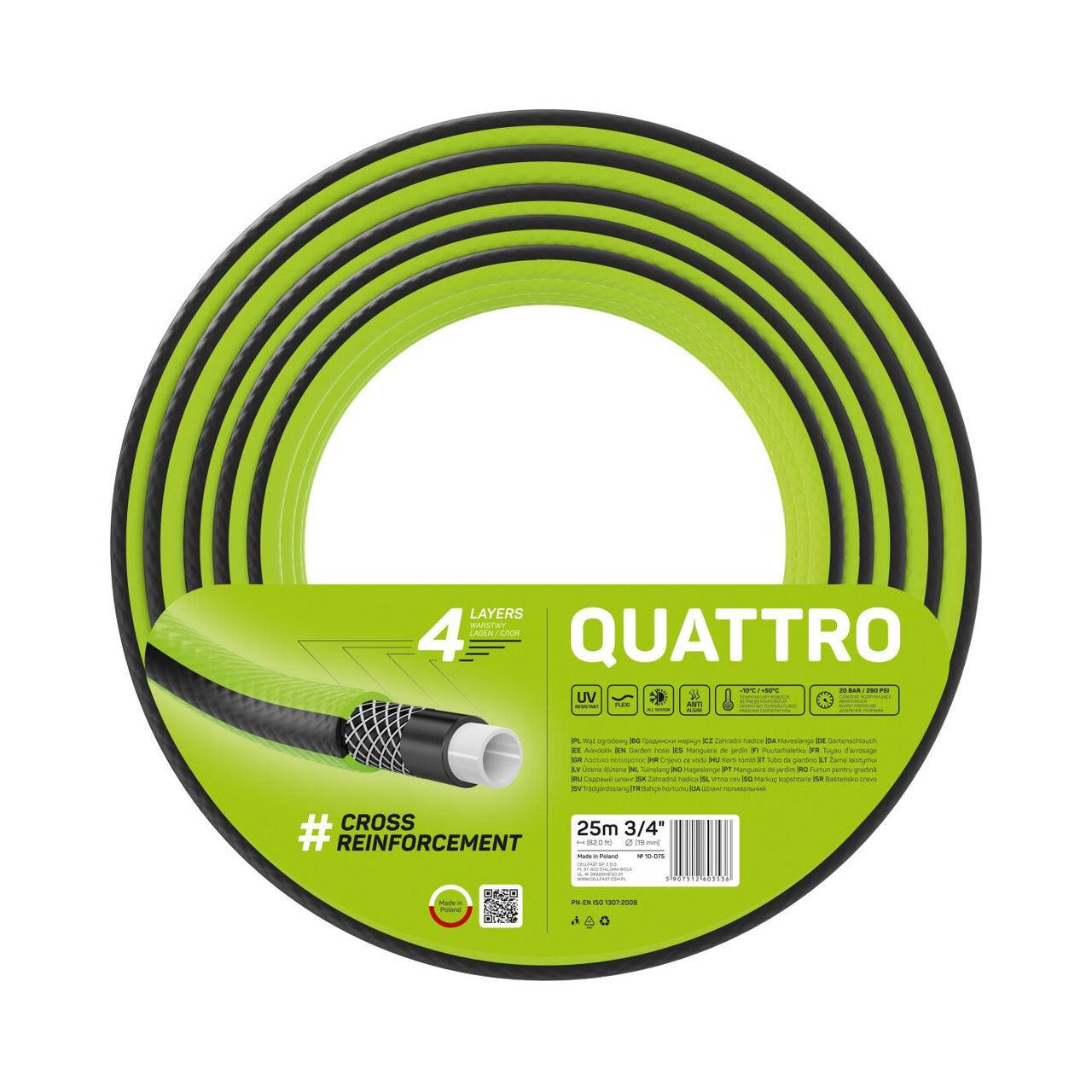 

Поливочный шланг Quattro 3/4" 25м Cellfast