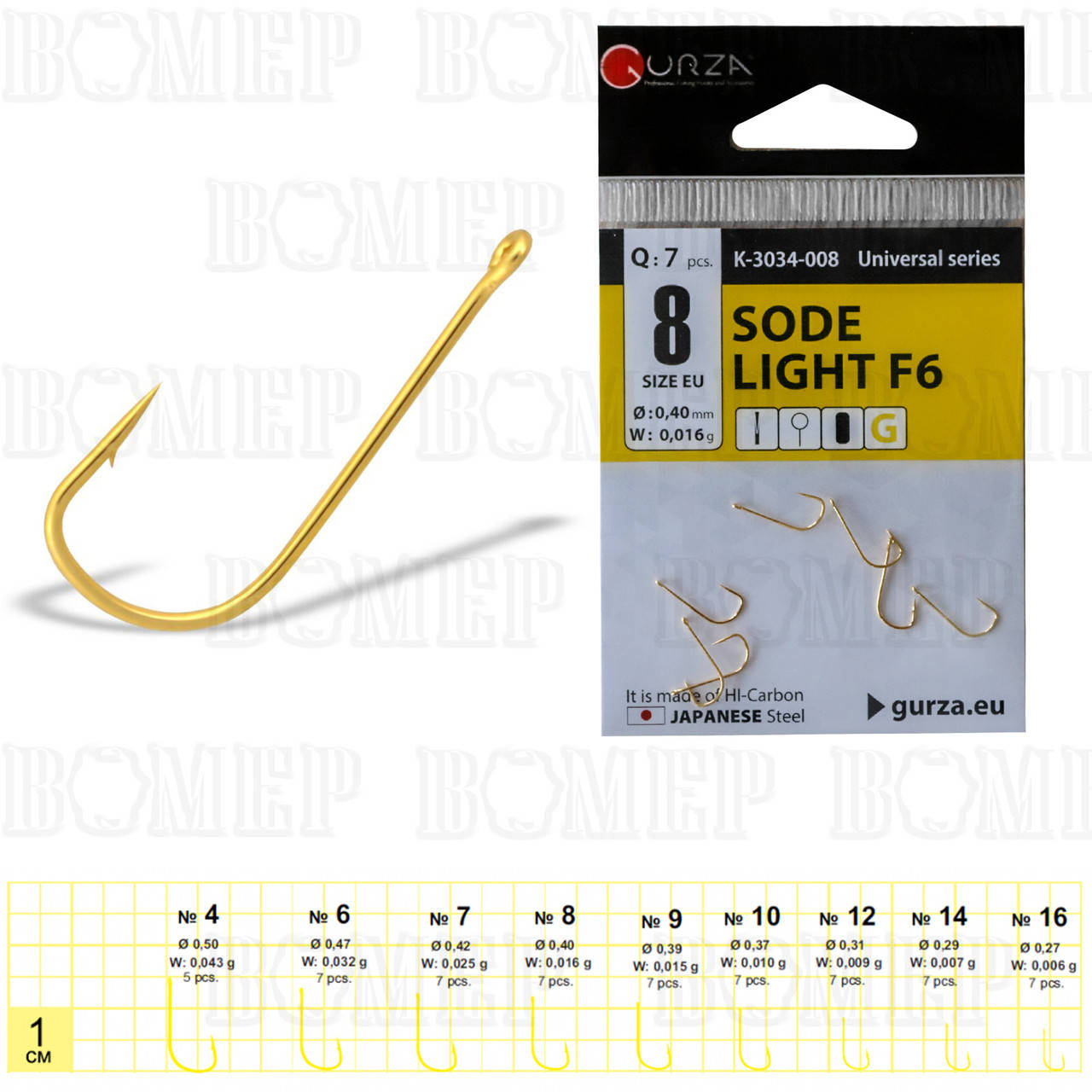 

Гачки GURZA SODE LIGHT (F6) G #10 (10шт в уп)