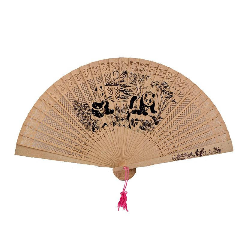 

Ручной деревянный веер "Панды" (5634), Бежевый