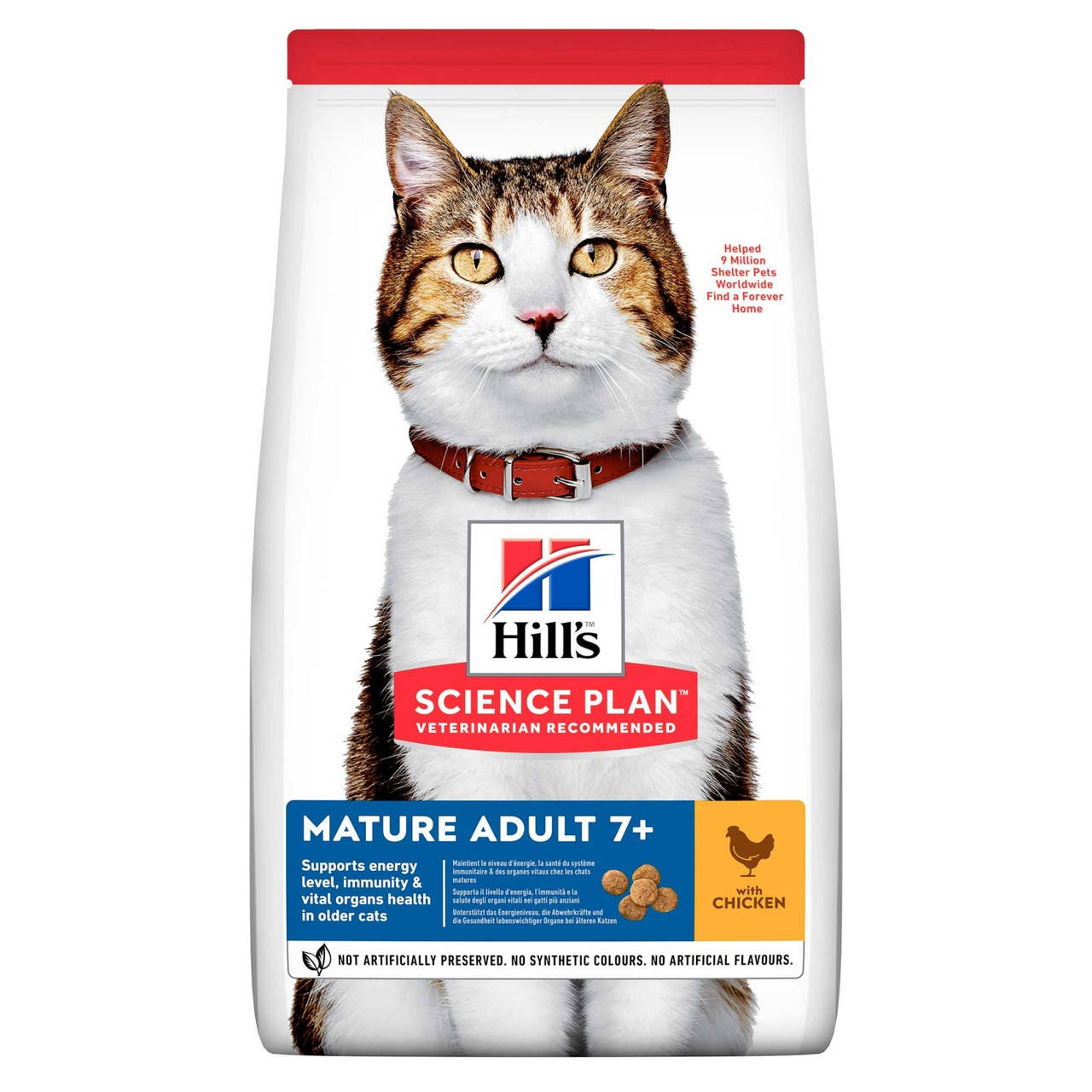 

Hill`s (Хиллс) Mature Adult 7+ Active Longevity сухой корм для стареющих кошек с курицей, 10 кг