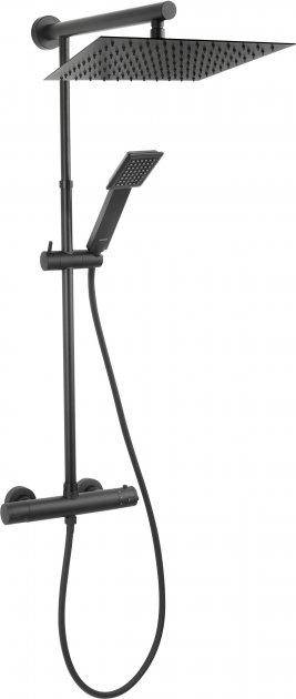 

Душевая система черная FERRO Square Black NP75SQ-TRV7U-BL, Черный