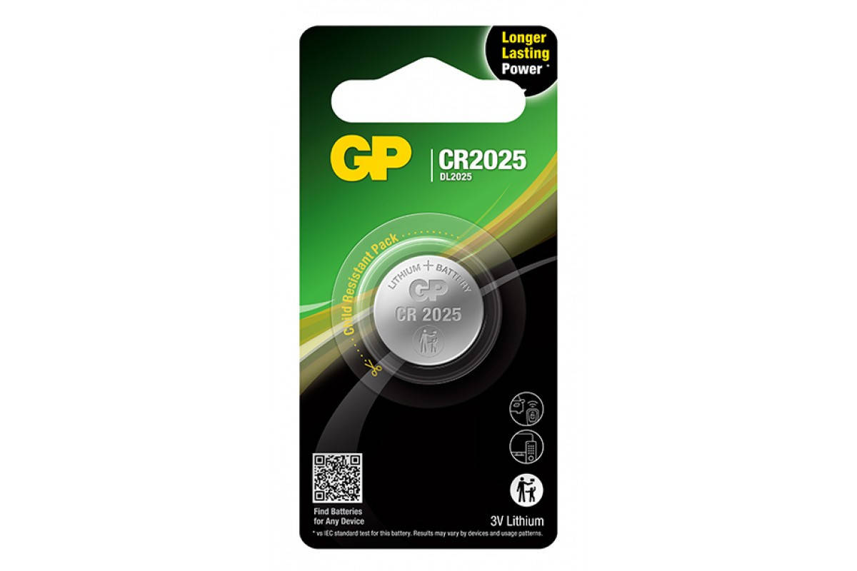 

Батарейка GP дисковая Lithium Button Cell 3.0V CR2025-8U5 литиевая