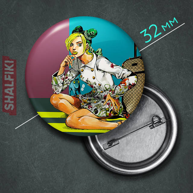 

"Джолин Куджо (Невероятные приключения ДжоДжо)" значок круглый на булавке Ø32 мм