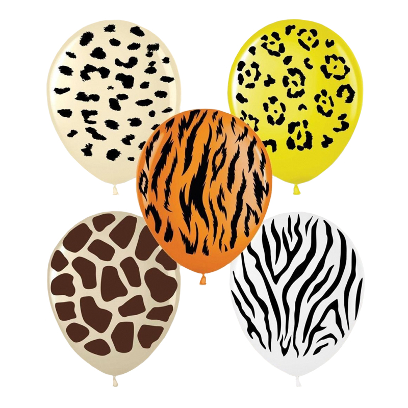 

Латексный шарик КDI Малайзия 12"(30 см) Сафари, дикие животные / зоо принт, Разные цвета