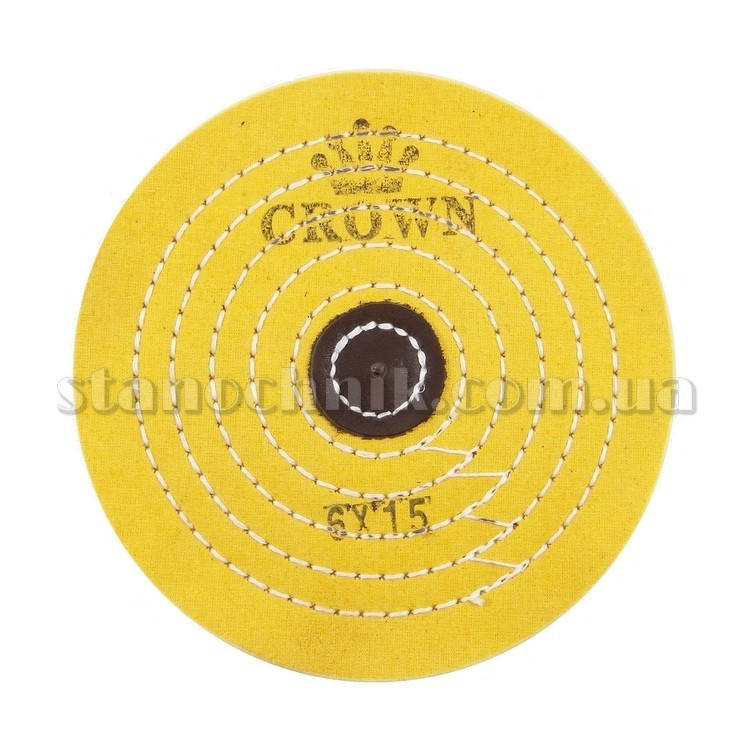 

Круг муслиновый CROWN 150 мм 6х15 желтый (кож пятак)