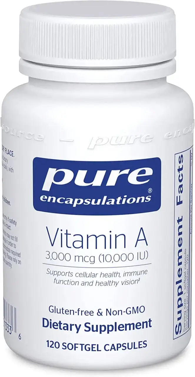 

Витамин A, Vitamin A, Pure Encapsulations, 10,000 МЕ, 120 капсул (PE-01333)