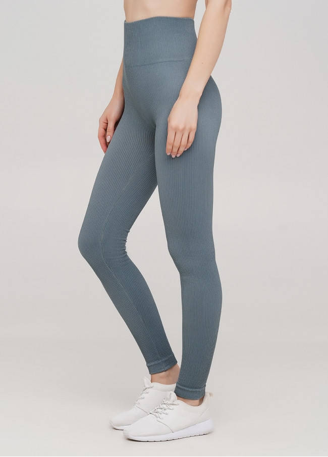 

Женские леггинсы Giulia Leggings Rib в рубчик., Серо-голубой (stormy weather)