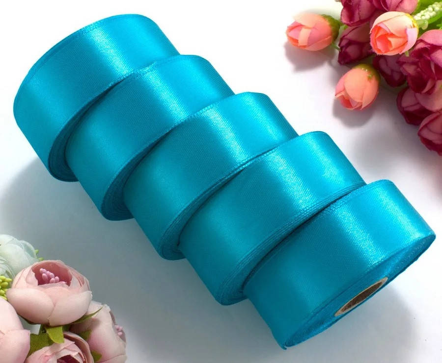 

Лента атласная бирюза 2,5 см (23 метра)