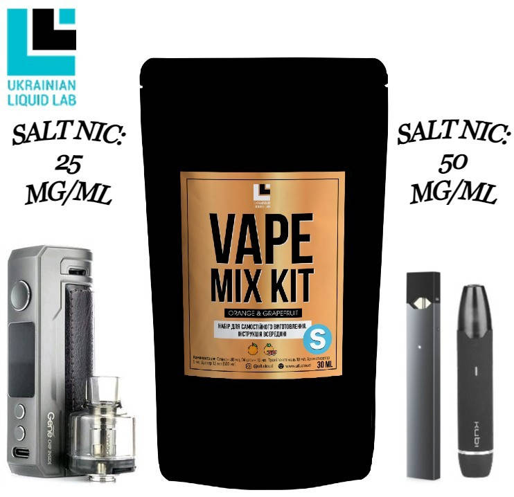 

Набор для самозамеса Vape Mix Kit Salt Orange Grapefruit 25 мг/мл 30 мл.